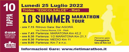 10 Summer Marathon Tour (Tappa 10 ~ Maratona)