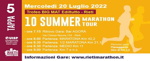 10 Summer Marathon Tour (Tappa 5 ~ Maratona)