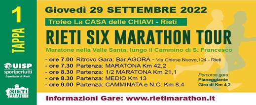 Rieti Six Marathon Tour (Tappa 1 ~ Maratona)