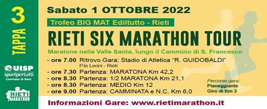 Rieti Six Marathon Tour (Tappa 3 ~ Maratona)